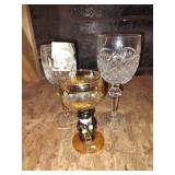Group of glasses including Waterford,and Goebel.