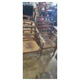 Set of 4 2 armless 2 captain ladder back chairs