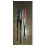 Assortment of aluminum baseball bats 3 sluggers 1