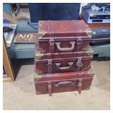 3 stackable decorative boxes shape like suitcase