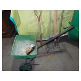 Yard Tools-  seed Spreader. rakes, Shovel