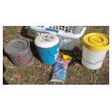 Plastic & Metal Bait Pails, Flares, Scoop