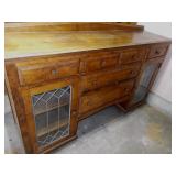 Antique Buffet w/ Leaded Glass Doors