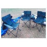 3 Portable Bag Chairs & Tent /no Poles