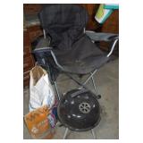 Mini Weber Grill, Black Bag Chair & Charcoal+