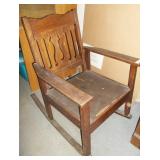 Antique Arts & Crafts Walnut Rocker
