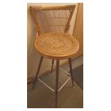 MCM Rattan Wicker Stool