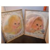 2 Vtg Northern Amer. beauties Glitter Frames