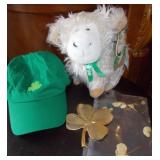 NWT Irish Mollie Lamb, Brass & Real Clovers, Cap