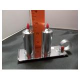 Vintage Metal Candle Salt & Pepper Shakers
