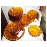 Vtg Amber Indiana Glass Tiara Pattern