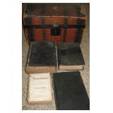 Vtg German Language Bibles & Cardboard Chest