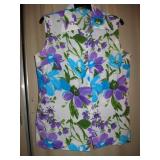 Retro Pykettes Brand Sleeveless Floral Blouse