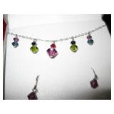 Sterling Silver/ Swarovski Necklace & Earring Set