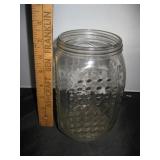 Vtg Clear Glass Hobnail Square Jar