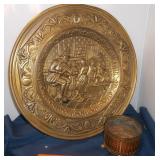 17" Brass Peerage Platter & Footed Bowl