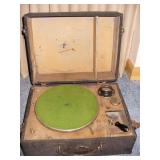 Antique Portable Wind Up Record Player- For Parts