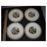 4 Vtg Cronin China 22 Kt Gold Saucer plates