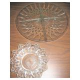 Divided Glass Veggie Plate & small Dish