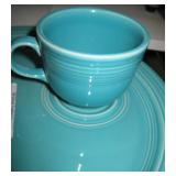 Turquoise 11" Fiesta Ware Plate w/ Cup