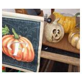 Fall Banner & Ceramic Jackolantern & Pitcher