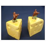 Vintage Mouse On Cheese Salt & Pepper Shakers
