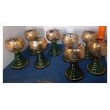 8 Vtg German Bad-Kreuznach Roemer Glasses