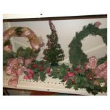 Pink Trimmed Christmas Wreaths, Garland & Tree