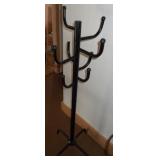 Short Black Metal Coat/ Hat Rack