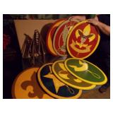 Vtg Boy Scout Emblems w/ Stands