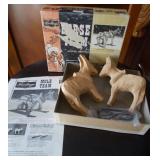 Vtg Heritage Carved Mule Team Model Kit