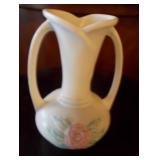Vtg Hull Open Rose Dbl Handled Vase