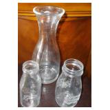 Vtg Dairy Bottles & Litre Karaf
