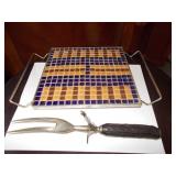 Vtg Mosiaic Trivex & Antler Trimming Fork