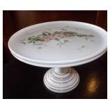 Vtg Challinor Taylor Milk Glass Cake Stand