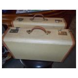 2 Vtg Suitcases- Grey Inside