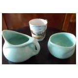 Vtg Haeger Cream & Sugar, Peshtigo Souvenir Cup