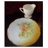 Vtg Stinthal China Plate & Creamer
