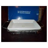 Silver plated Bakeware Basket w/ Porcelain Liner