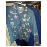 Womans Denim Shirt & Wool Coat Size M