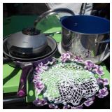 Oster Waffle Maker, Kettle, Frying Pans, Doily