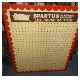 Vtg Spartus Electric Clock Peg Board