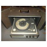 Vtg Portable Columbia Record Player w/ Speakers