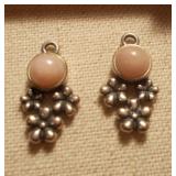 Pandora Sterling Silver Pink Opal Earrings