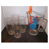 Old Style Beer Pitcher & 4 Pint Glasses