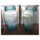 Vtg Ball Jars- Blue #6 & 4