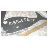 Vintage Folk Art Wooden Whales- 