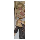 2 Country Cloth Dolls