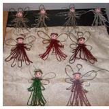 RARE Handmade Glass Bead Wire Angel Ornaments