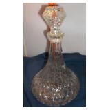 Vtg Diamond Cut Glass Decanter